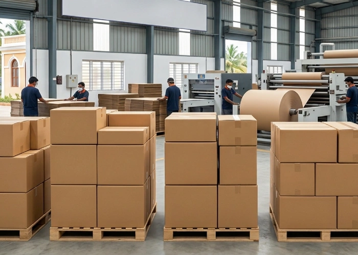 High-quality corrugated cardboard boxes from a trusted carton box factory in Pondicherry