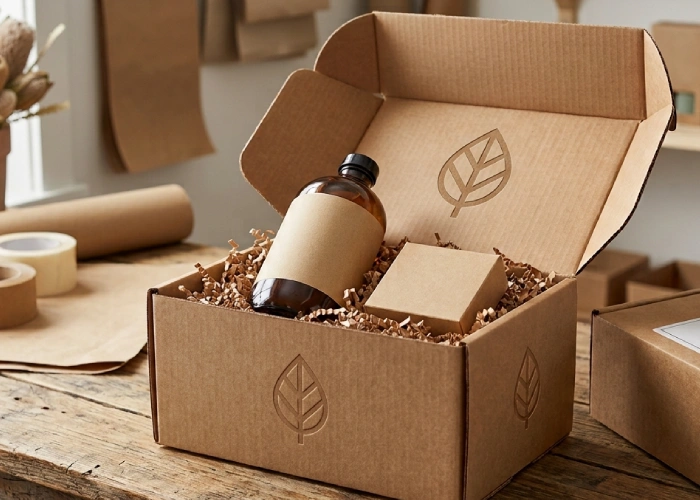 Eco-friendly product packed inside sustainable packaging boxes with custom carton box design for secure shipping