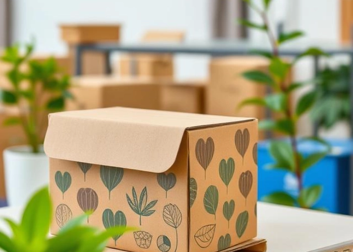 Corrugated box factory producing eco-friendly packaging